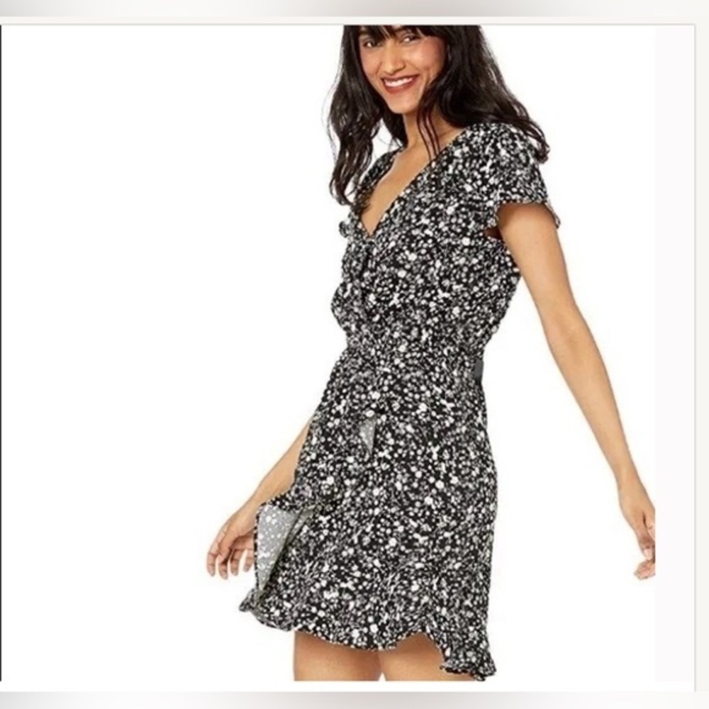 J. Crew Mercantile faux wrap ruffle trim dress, S, MSRP $149